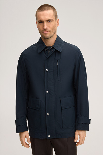 Shirtjacket Ascanio mit Baumwolle und Hemdkragen in Navy