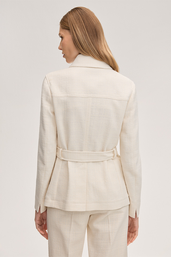 Baumwollmix-Hemd-Jacke in Ecru