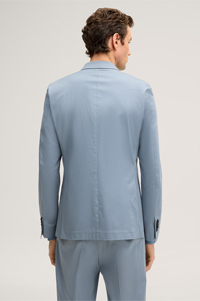 Salerno double-breasted modular suit in light blue cotton blend