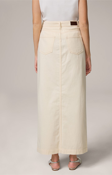 Jeans-Maxi-Rock in Creme