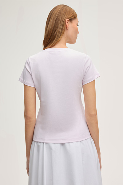 Cotton interlock T-shirt in rosé