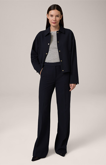 Crêpe Marlene Trousers in Navy