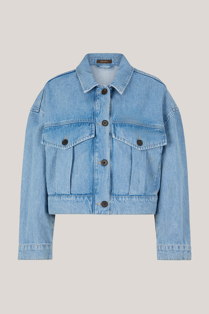 Jeans-Hemdjacke in Light Denim Blue
