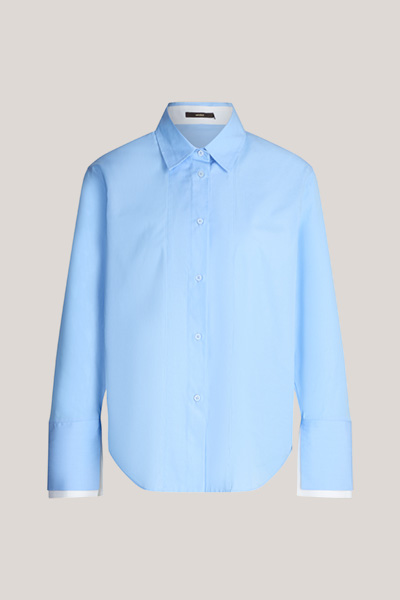 Chemisier en popeline de coton, bleu clair