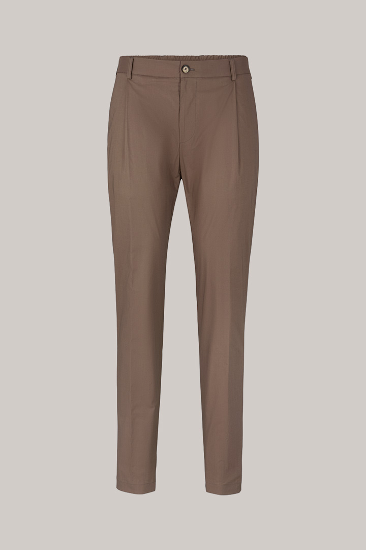 Flomo Cotton Blend Modular Pleat-front Trousers in Taupe