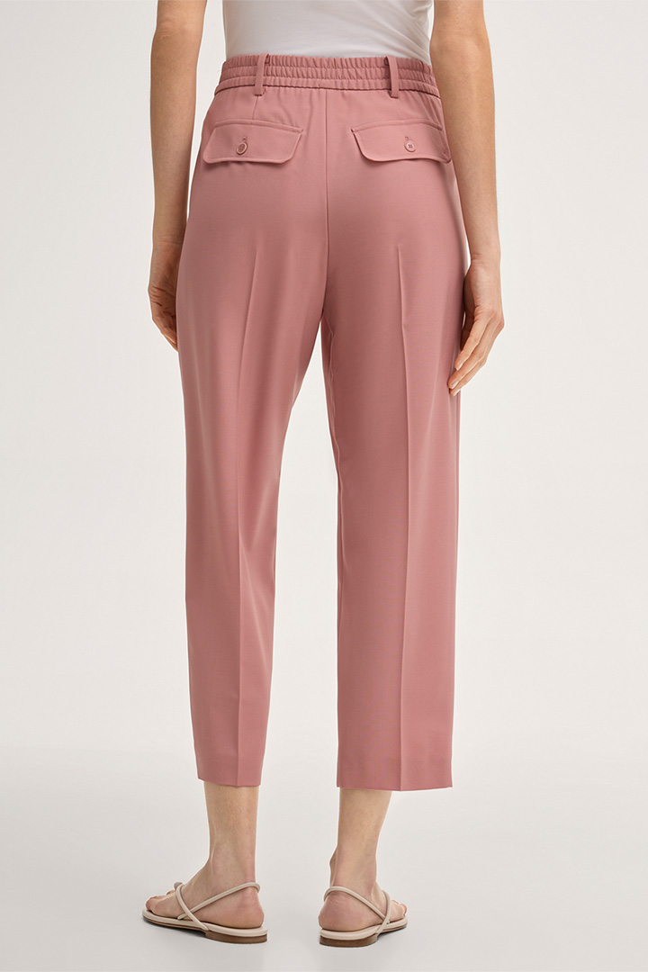 Pantalon à pinces style jogging en laine vierge, en rose