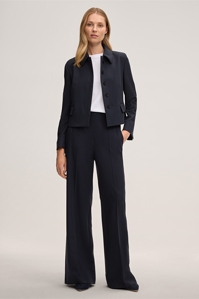 Crepe-Marlene-Hose in Navy