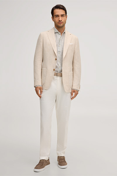 Veste en lin mélangé Giro, couleur camel