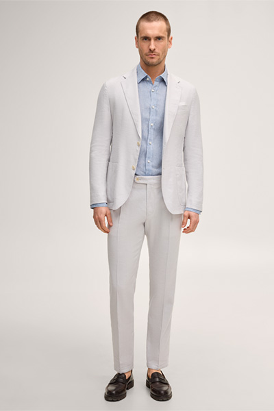 Leads to product detail page "Giro modular linen-stretch blazer in light grey"