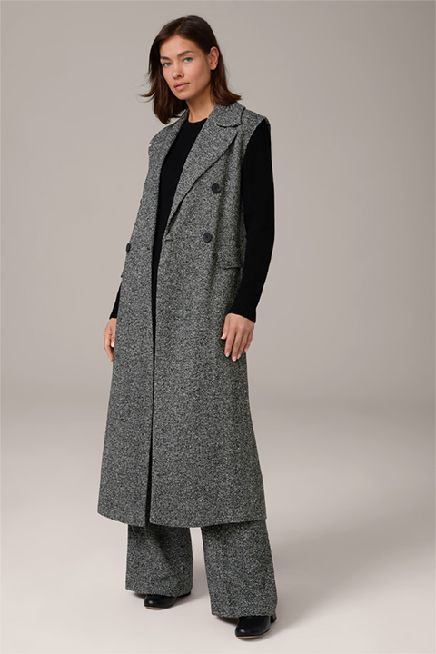 Shop the look: Tweed-Kombi in Schwarz-Ecru gemustert