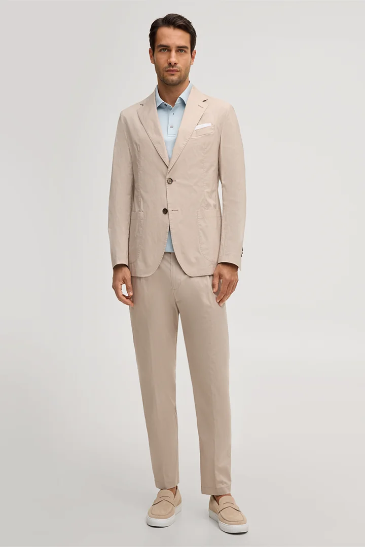 Führt zu Produktdetailseite „Baumwollmix-Baukasten-Sakko Buono in Beige"