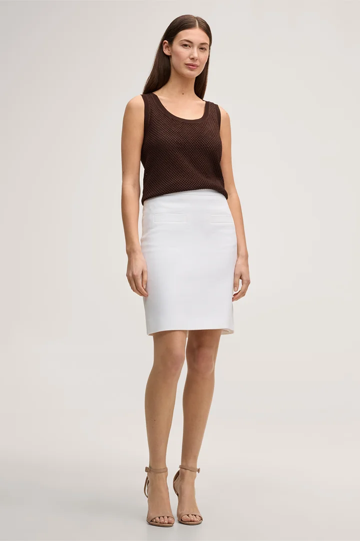 Leads to product detail page "Crêpe double weave boot skirt in white"