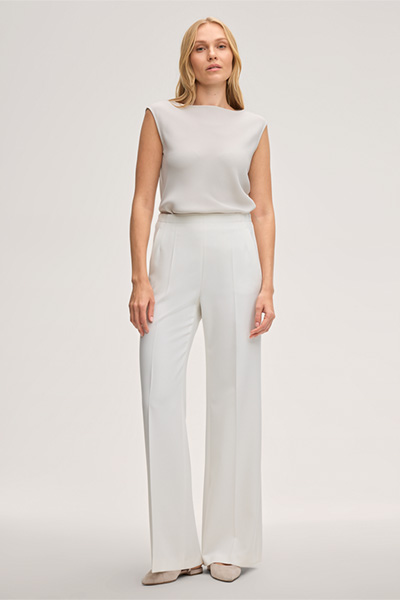 Triacetat-Blusentop in Ivory