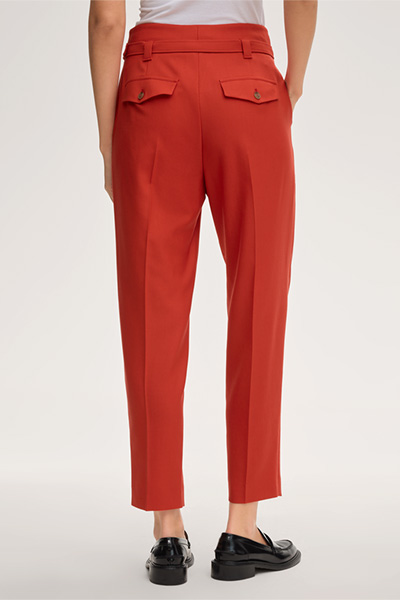 Schurwollstretch-Twill-Hose in Rot