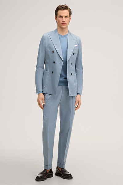 Strick-Pullover Nando mit Cashmere und Seide in Hellblau