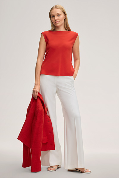 Triacetat-Blusentop in Rot