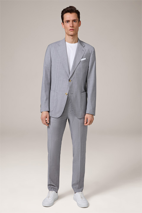 Travel modular suit in light grey