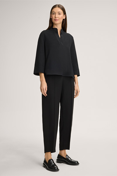 Crêpe-Anzug-Hose in Schwarz