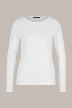 Cotton Interlock Long-sleeved Shirt in White