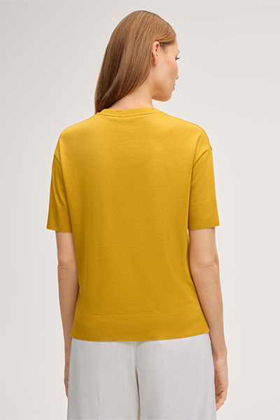 Lyocell-Baumwoll T-Shirt in Gelb