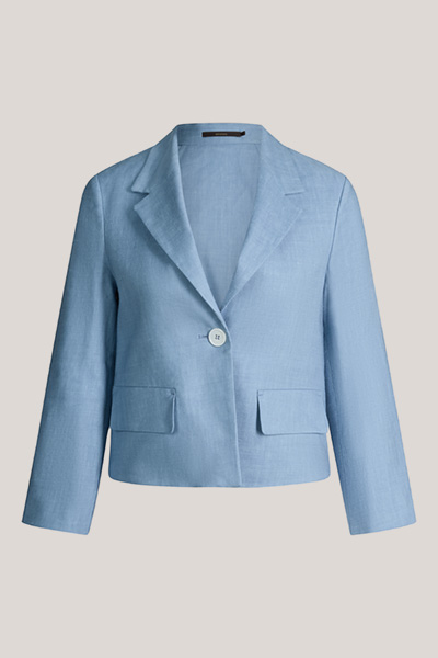 Leinenstretch-Blazer-Jacke in Hellblau