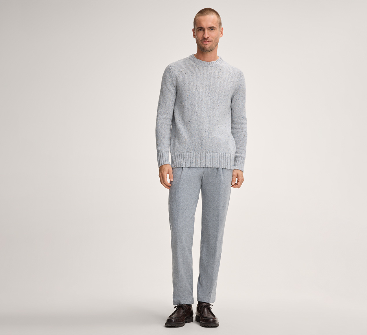 windsor. presents the product Barino Knitted Pullover in a Wool Blend in Light Blue from the category Knitwear