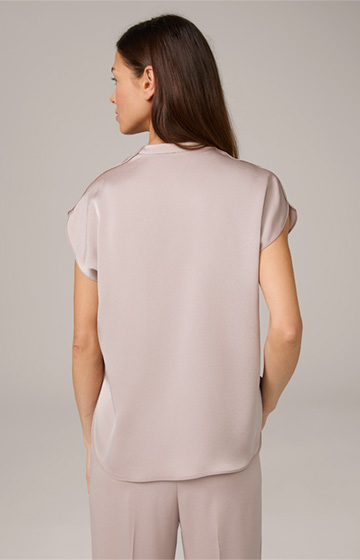Crêpe Blouse Top in Taupe