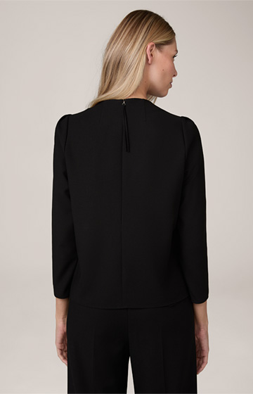 Crêpe-Bluse in Schwarz