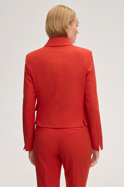 Crêpe-Blazer-Jacke in Rot