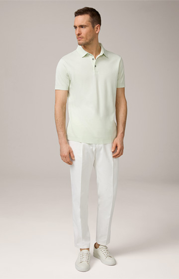 Floro Cotton Polo Shirt in Light Green
