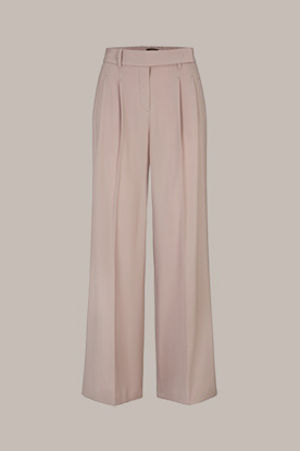 Virgin Wool Palazzo Trousers in Taupe