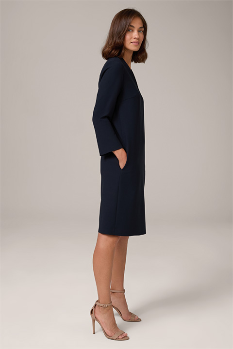 Crêpe-Eggshape-Kleid in Navy