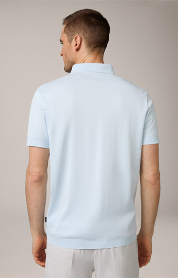Floro Cotton Polo Shirt in Light Blue
