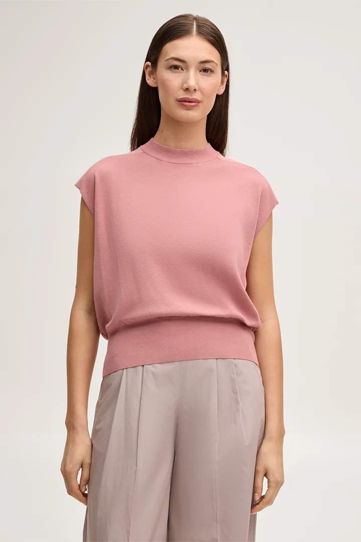 Führt zu Produktdetailseite „Seiden-Baumwollmix-Strick-Shirt in Rosa"