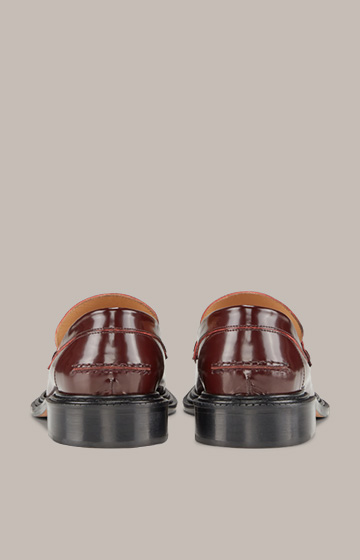 Calf Nappa Leather Loafers in Reddish Brown by Unützer