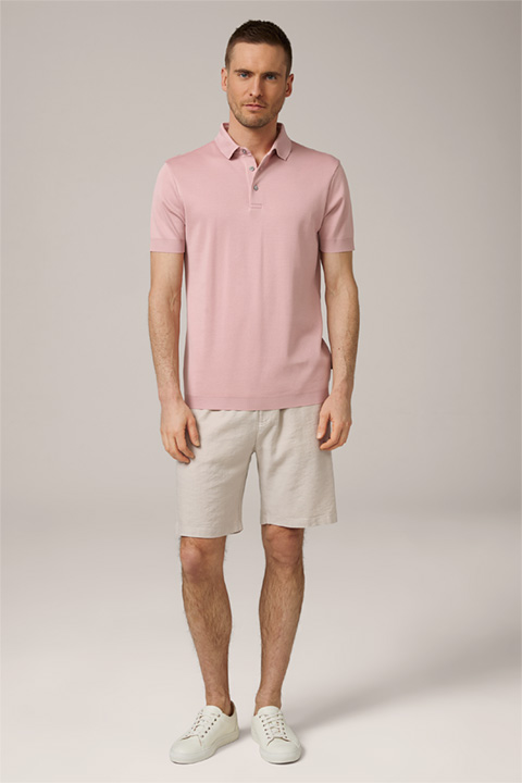 Floro Cotton Polo Shirt in Dusty Pink