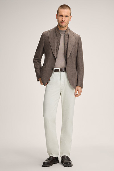 Wollmix-Sakko Trient mit Cashmere und Inlay in Braun
