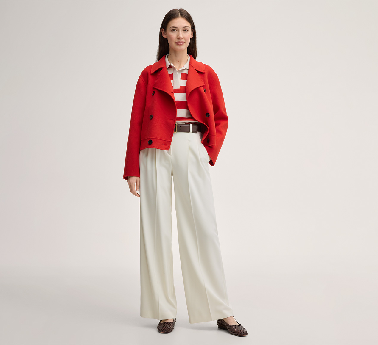 windsor. presents the product Double-breasted Jacket in Double-face Virgin Wool in Red from the category Jackets & coats