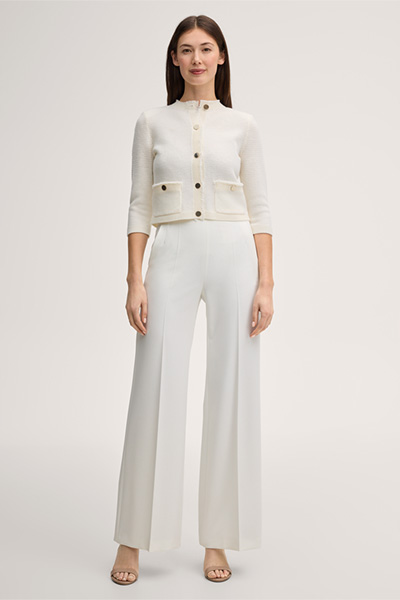 Merino-Strick-Cardigan in Ecru