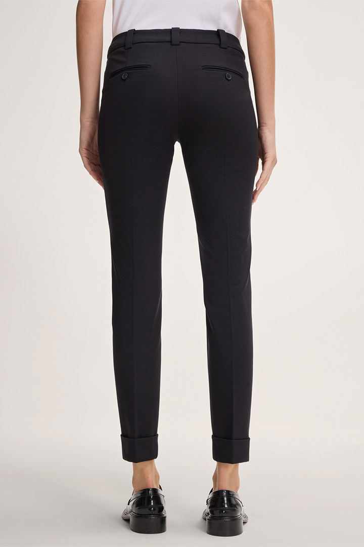 Chinos with Turn-up in Black