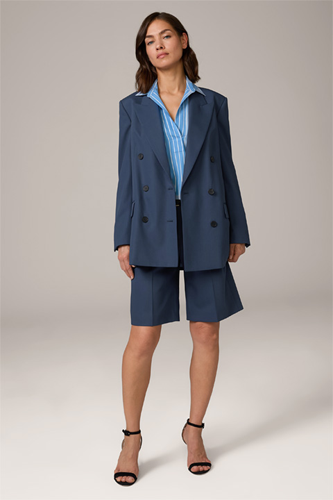 Shop the Look : Tailleur-pantalon en laine vierge, en bleu foncé