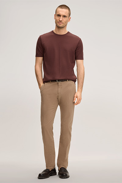 Floro Cotton T-Shirt in Bordeaux Red