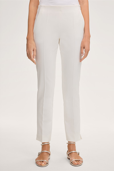 Crepe-Anzug-Hose in Ecru