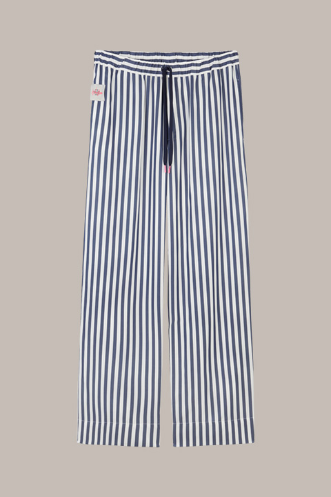 Unisex pajama pants made of lyocell in navy striped