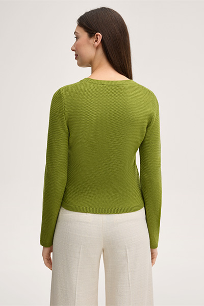 Merino-Strick-Pullover in Grün