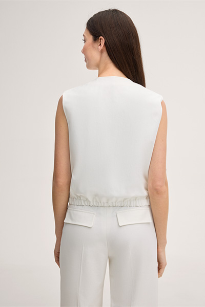 Double-Baumwollstretch-Weste in Ecru