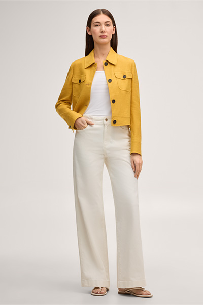 Leads to product detail page "Five-pocket palazzo jeans in white"