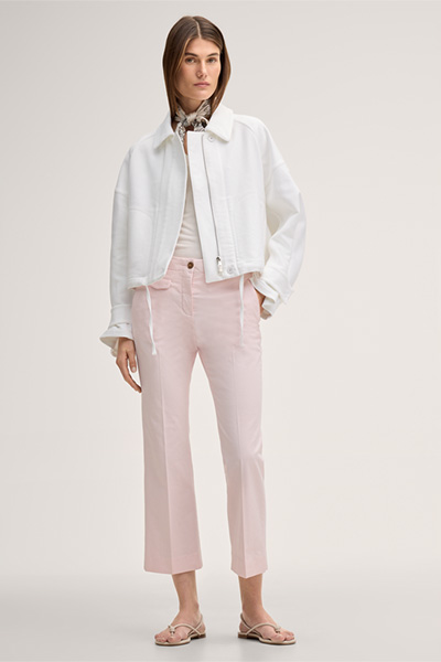 Pantalon chino en coton stretch couleur rose