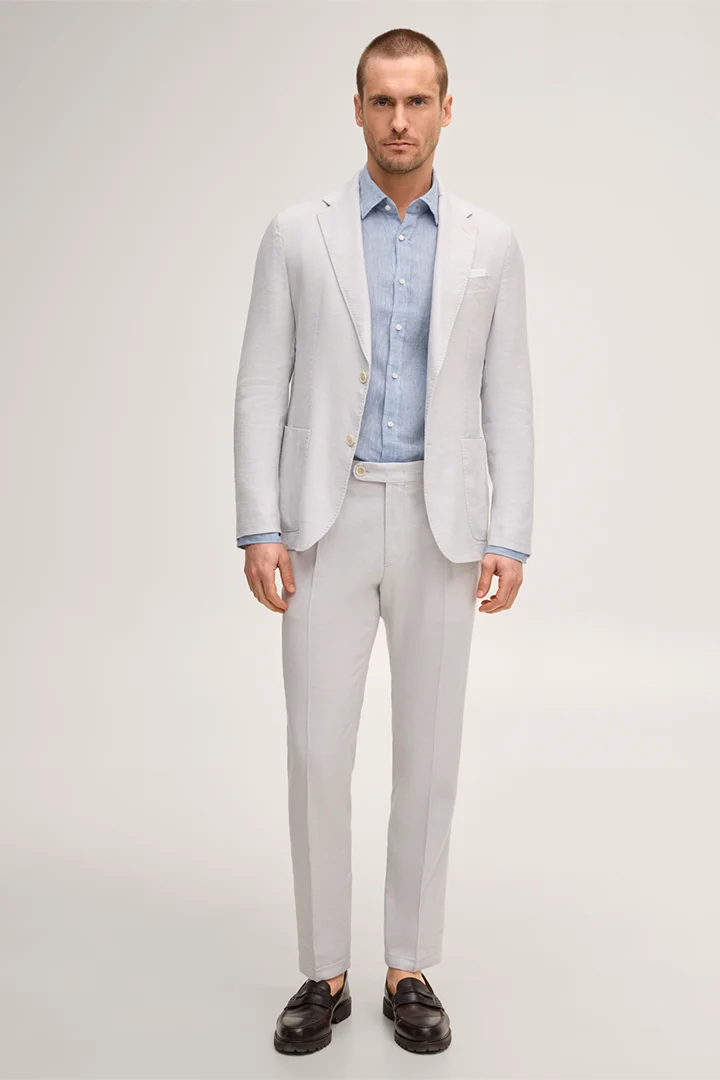 Leads to product detail page "Giro modular linen-stretch blazer in light grey"