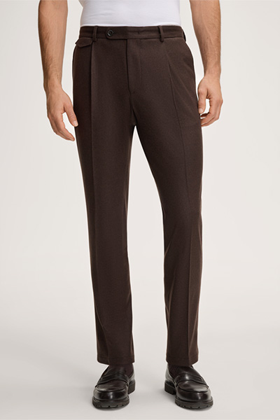 Cashmere-Baukasten-Hose Silvi mit Bundfalte in Braun